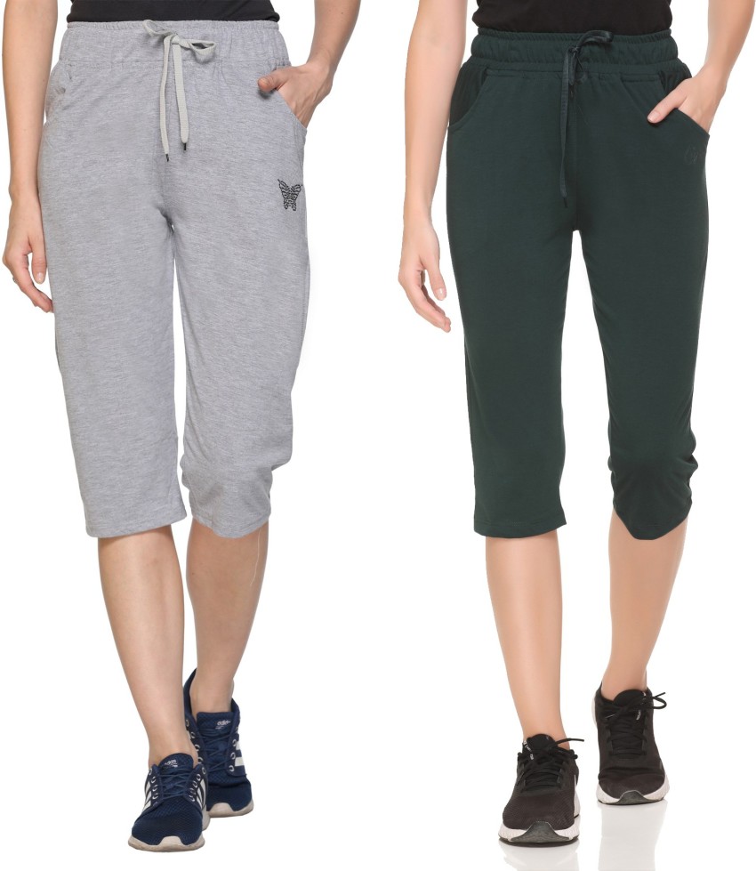 CUPID Regular Fit Plain Cotton Half Pant, Stylish 3/4th Sports n Casual  Night Short Pant, Gym, Yoga Wear for Ladies, Knee Length Indoor n Outdoor