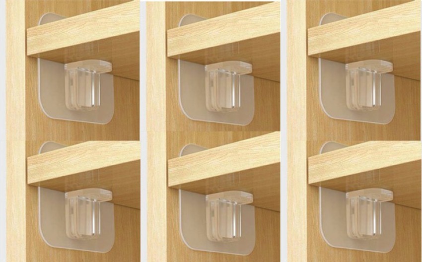 Punch Free Adhesive Shelf Bracket, Shelf Pegs, Shelf Clip for Kitchen  Cabinet Book Shelves, 16 Pack