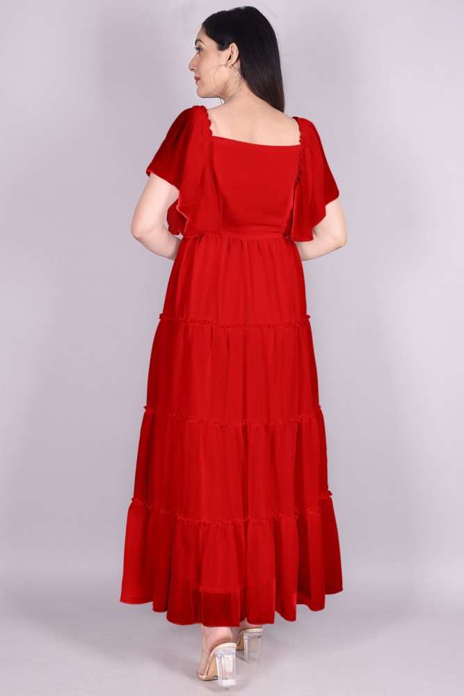 sooma Women Maxi Red Dress - Buy sooma Women Maxi Red Dress Online at Best  Prices in India
