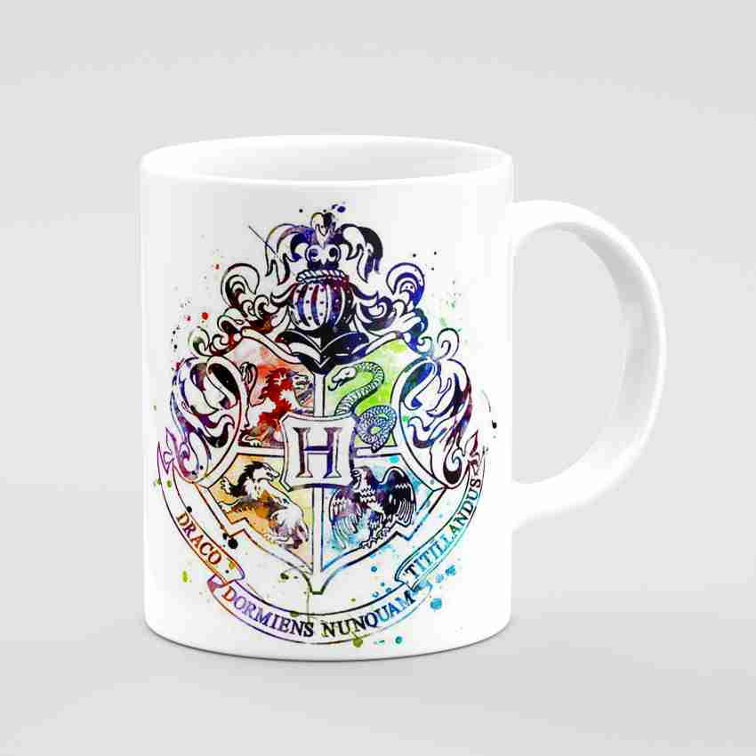 ART STORE Harry Potter Hogwarts Watercolor Colorful Artistic Logo with  Houses Gryffindor, Hufflepuff, Ravenclaw and Slytherin Printed White  Ceramic Tea Coffee Cup, Best Gift Item for Friends, Best Friends,  Colleagues, Brother, Sister, Harry Potter Fans
