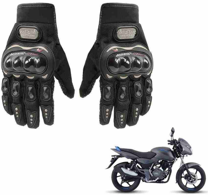 AuTO ADDiCT PRO BIKER GLOVES BLACK FOR BAJAJ PULSAR 125 NEON