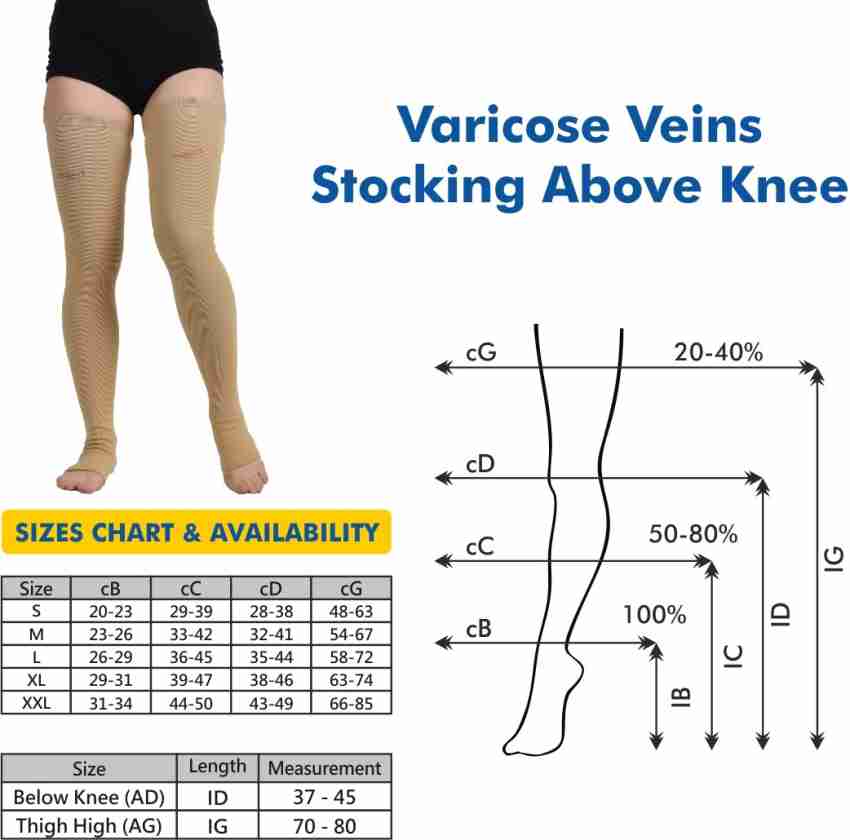 Buy Vissco Varicose Vein Stockings, Thigh Length (Above Knee