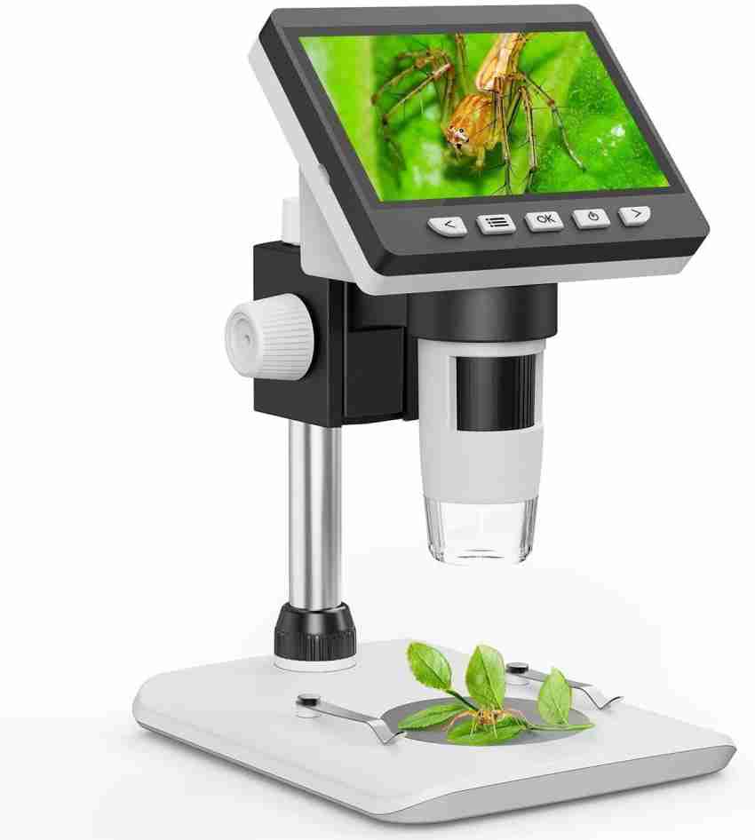 microware LCD Digital Microscope, 4.3 inch 50X-1000X Magnification Zoom HD  2 Megapixels Compound 2600 mAh Battery USB Microscope 8 Adjustable LED  Light Video Camera Microscope LCD Digital Microscope 4.3 inch USB Hub