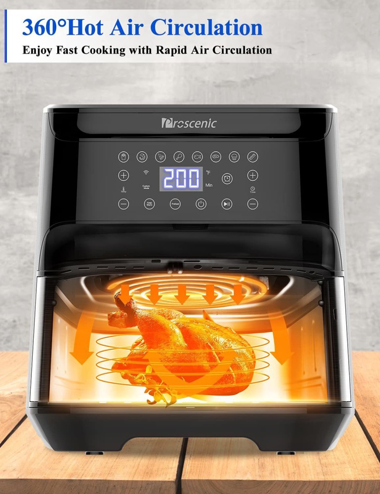 Necchi - NK8021 Air Fryer, 1500 W, LED Touch Screen Display, 12 Programmes,  4.6 Litre Non-Stick Coating with Grill, 30 Minute Timer, Temperature  Control 80-200° : : Home & Kitchen