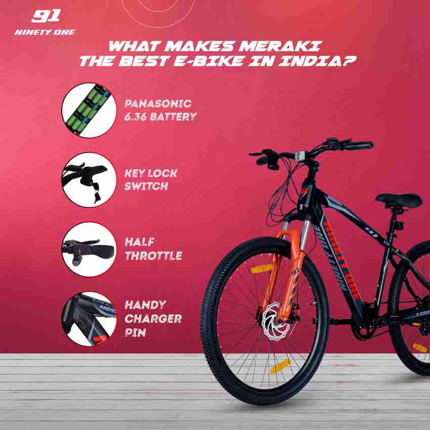 Ninety one Meraki 27.5 inches Single Speed Lithium ion Li ion Electric Cycle