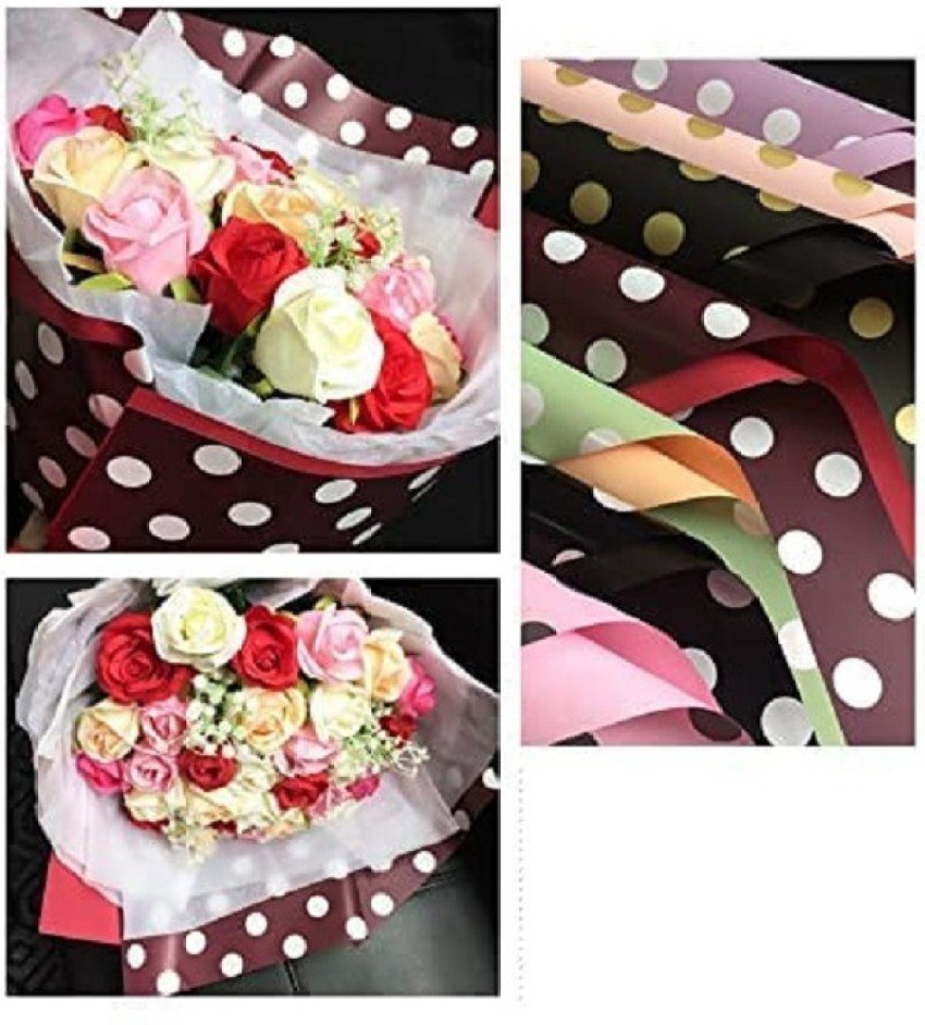 20PCS 9 Colors Waterproof Paper Flower Bouquet Wrapping DIY Gift