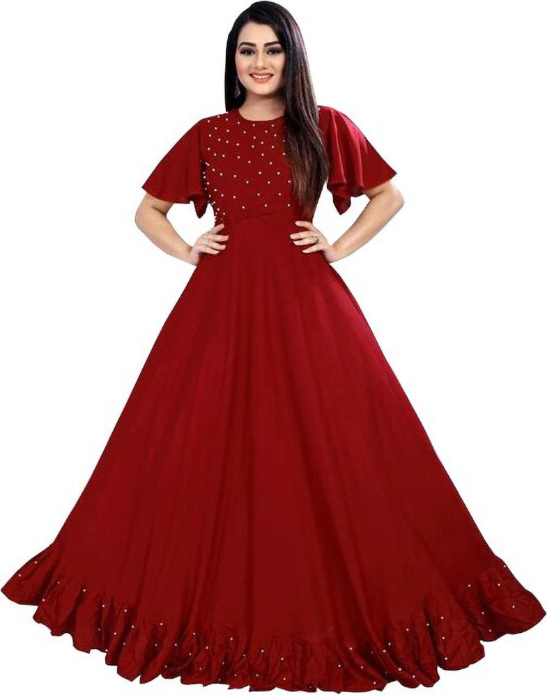 Jay Gopal Tex FlaredAline Gown Price in India  Buy Jay Gopal Tex FlaredAline  Gown online at Flipkartcom