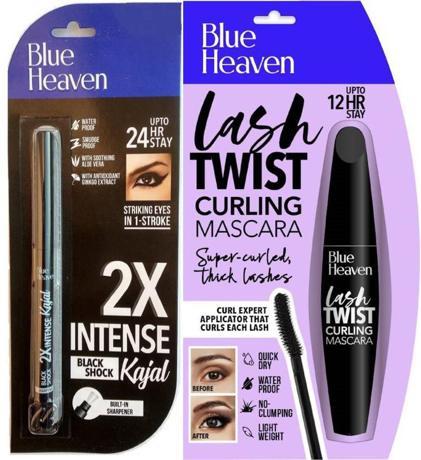 BLUE HEAVEN Intense Kajal AND Lash Twist Curling Mascara Price in India Buy BLUE HEAVEN Intense Kajal AND Lash Twist Curling Mascara Online In India Reviews Ratings Features Flipkart