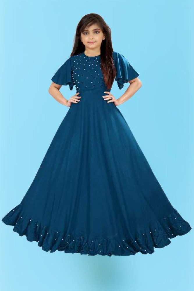 4JSTAR Girls Maxi Full Length Festive Wedding Dress Price in India