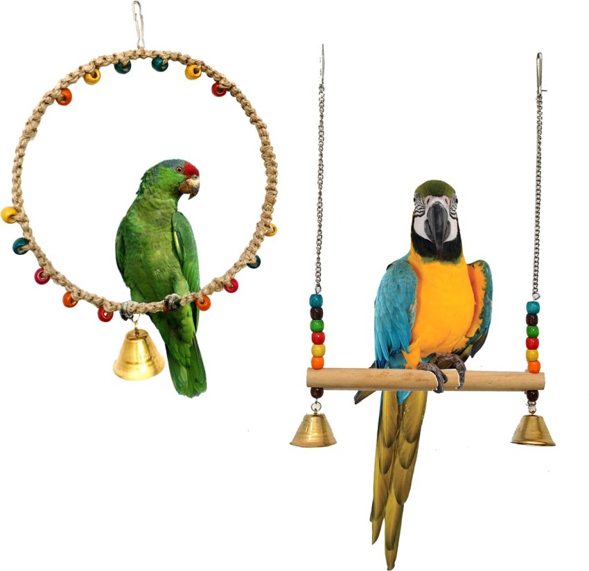 Jainsons Pet Products Bird Toys Combo Pack Parrot Jute Ring Swing