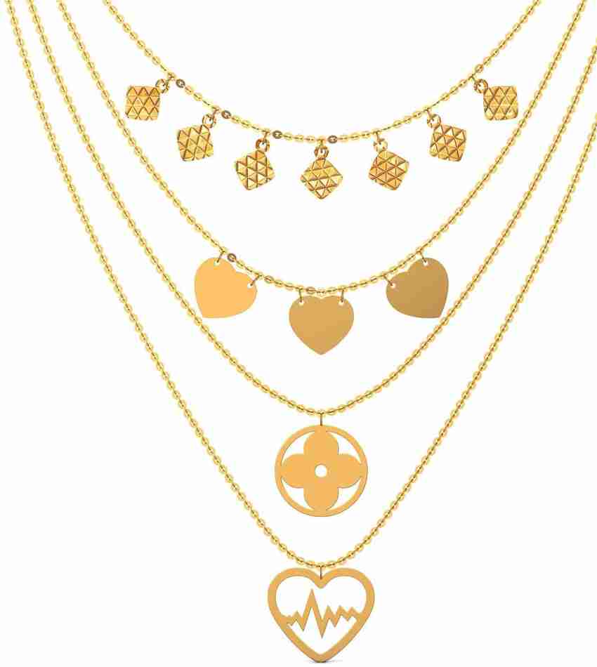 Joyalukkas DS1400005959 Lariat Yellow Gold Precious Necklace Price