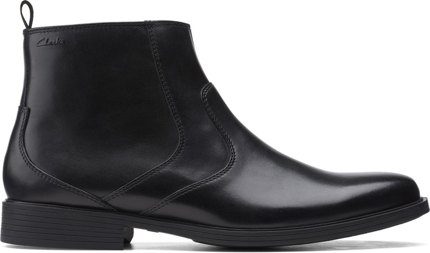 Clarks black cheap leather boots