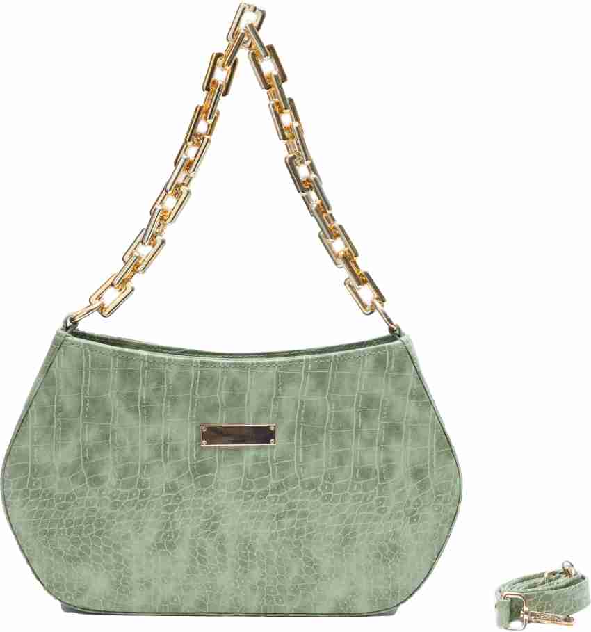 DESENCE Green Sling Bag V Shaped Design Sling Bag For Girls/Women Green -  Price in India