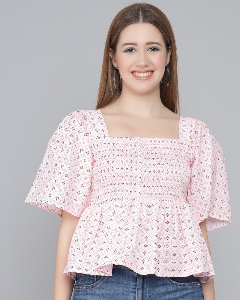 ADDYVERO Casual Printed Women Pink Top - Buy ADDYVERO Casual