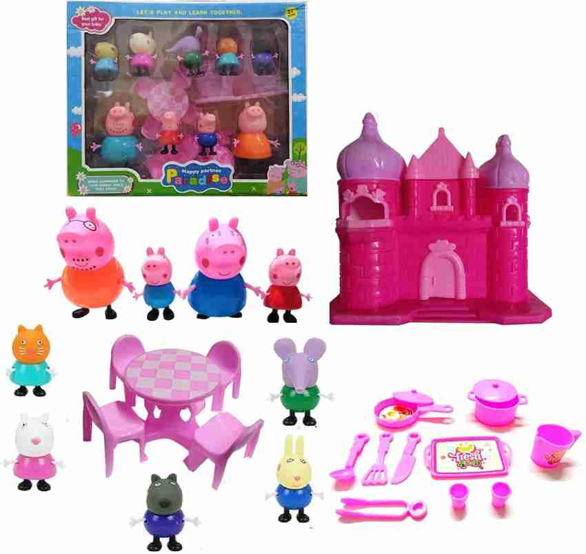 Peppa Pig's Deluxe House Playset Double Sided House + furniture + Boat  Figures