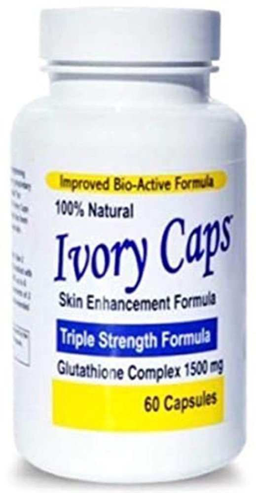 Ivory Caps Skin Whitening Lightening Max Glutathione 1500 mg 60