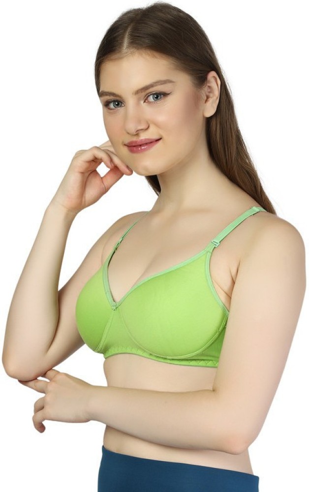 Buy BYGROW Light Green Lightly Padded Cotton Blend T-Shirt Bra (Size 34 B)  Online at Best Prices in India - JioMart.