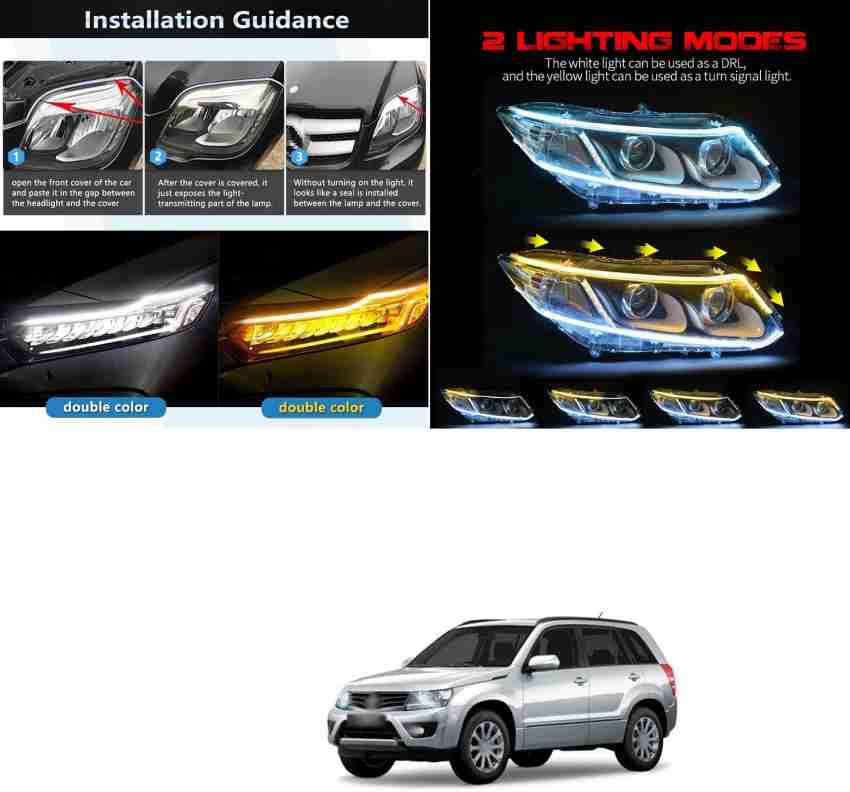 EliteAuto Waterproof DRL Strip for Cars & Bikes with Matrix Yellow Flowing  Indicator Car Fancy Lights Price in India - Buy EliteAuto Waterproof DRL  Strip for Cars & Bikes with Matrix Yellow