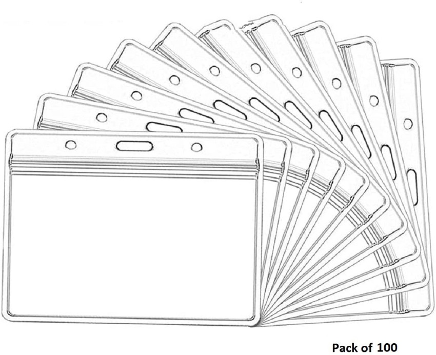 10 Pack ID Card Holders, Horizontal ID Badge Holder, Premium Clear Plastic ID  Holders for Badges, Three Holes Pre-Punched, Card Protector Waterproof for  Work ID Card, Name Tag, Driver License 