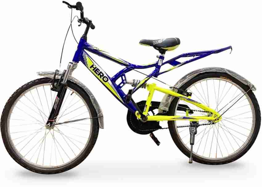 HERO MIG Dual Suspension 24 T inches JUNIOR Inbuilt Carier Single Speed Bicycle 24 T Mountain Cycle Price in India Buy HERO MIG Dual Suspension 24 T inches JUNIOR Inbuilt Carier Single Speed