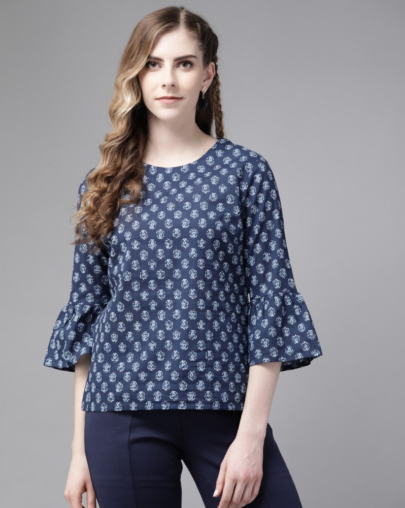 ARAENTERPRISES Women Washed Party Dark Blue Shirt - Buy ARAENTERPRISES Women  Washed Party Dark Blue Shirt Online at Best Prices in India