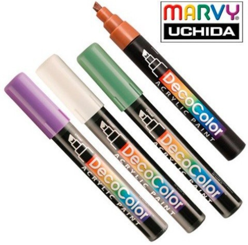 Marvy DecoColor Acrylic Chisel Tip Metallic Set of 4
