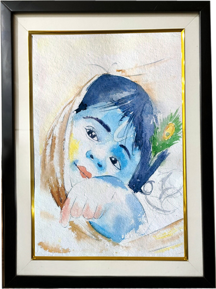 Cute Baby Krishna Drawing
