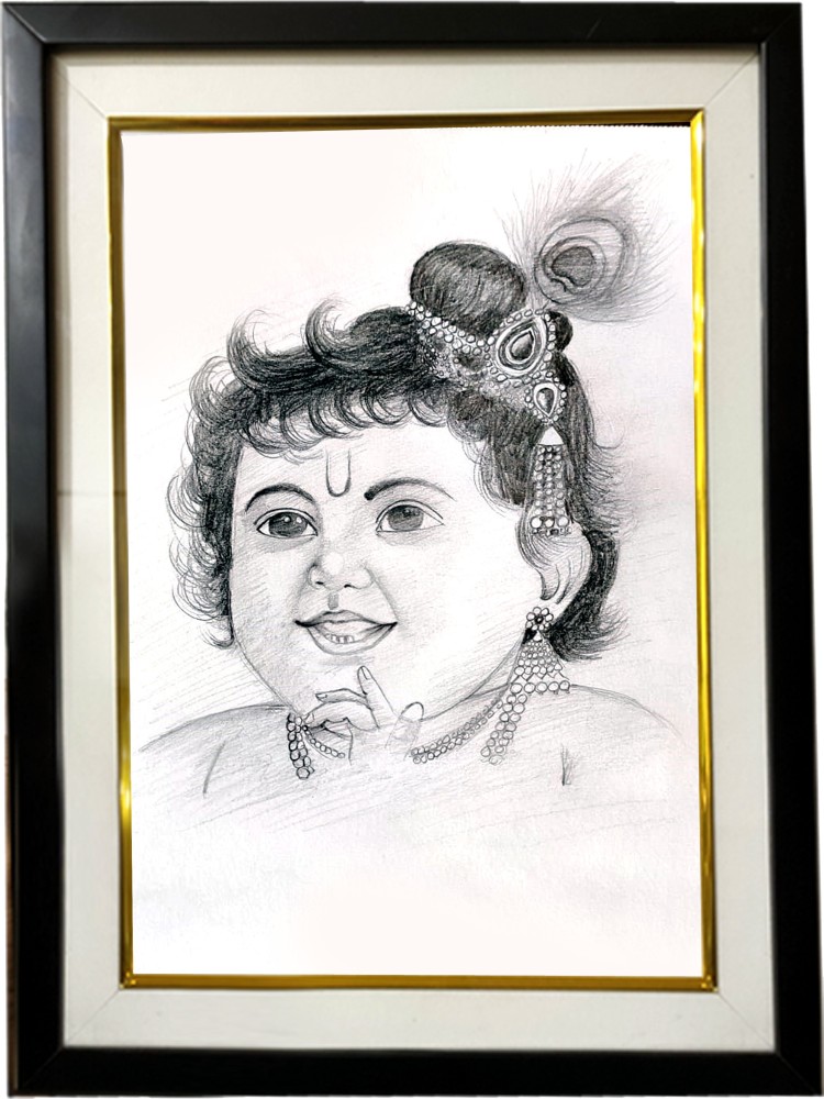slowly pencil drawing of Baal krishna  lord Krishna pencilJanmashtami drawing  drawing  YouTube