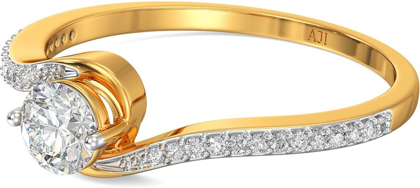 Round 18kt Yellow Gold Real Diamond Simple Ring, Weight: 2 Gms, Size: Free  Size at Rs 16500 in Mumbai