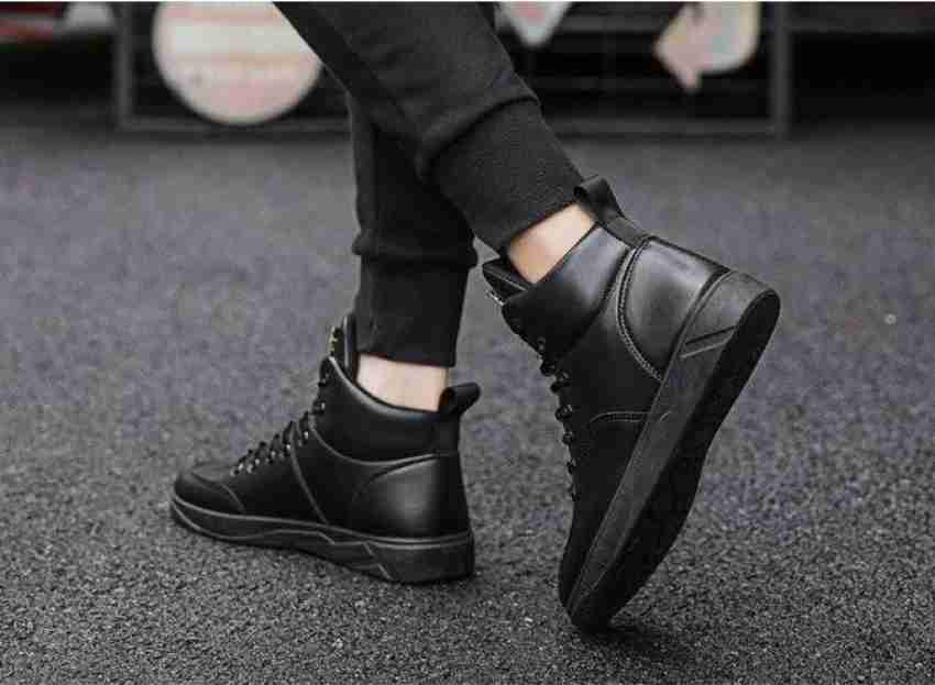 Mens all black hot sale high tops