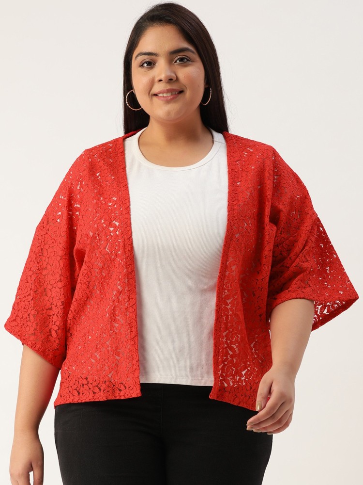 Women's plus size red shrug sale