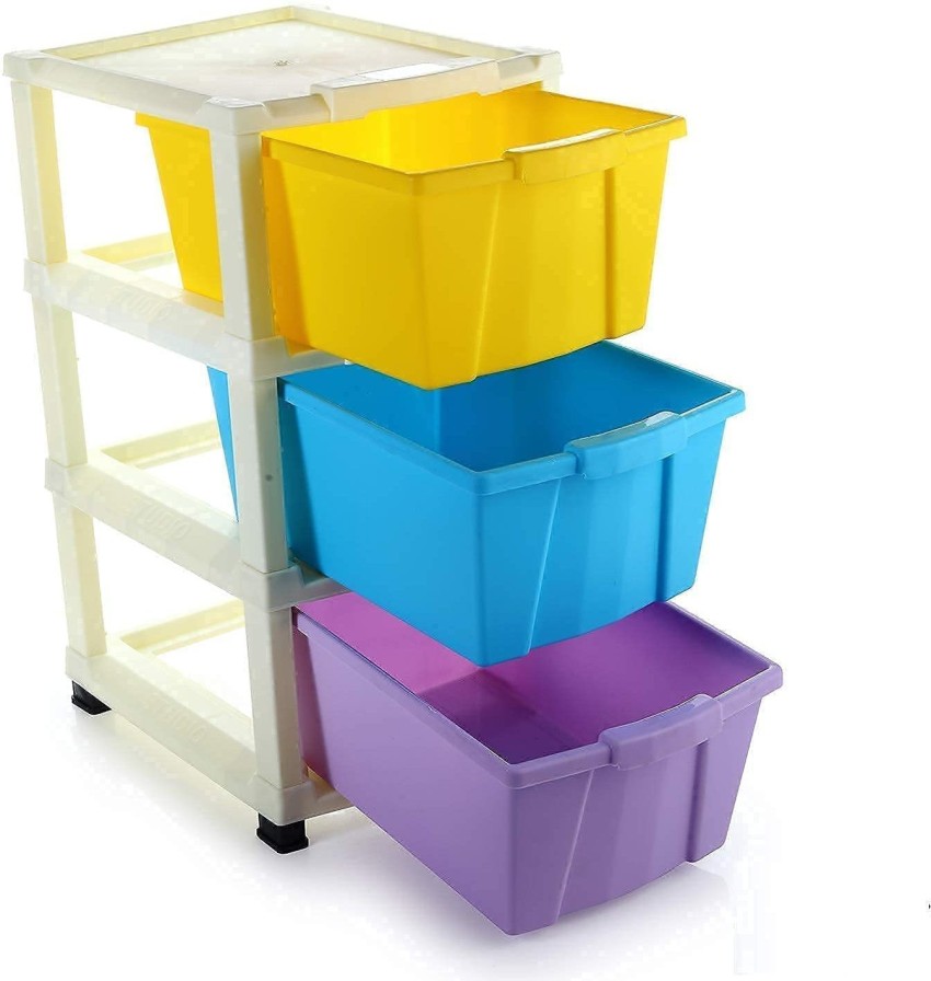 Brand - Umi 3 Layer Multipurpose Plastic Storage Drawer Box  organizer for Kitchen tools, Office, Stationary, Jewellery, Lipstick, Nail  Polish
