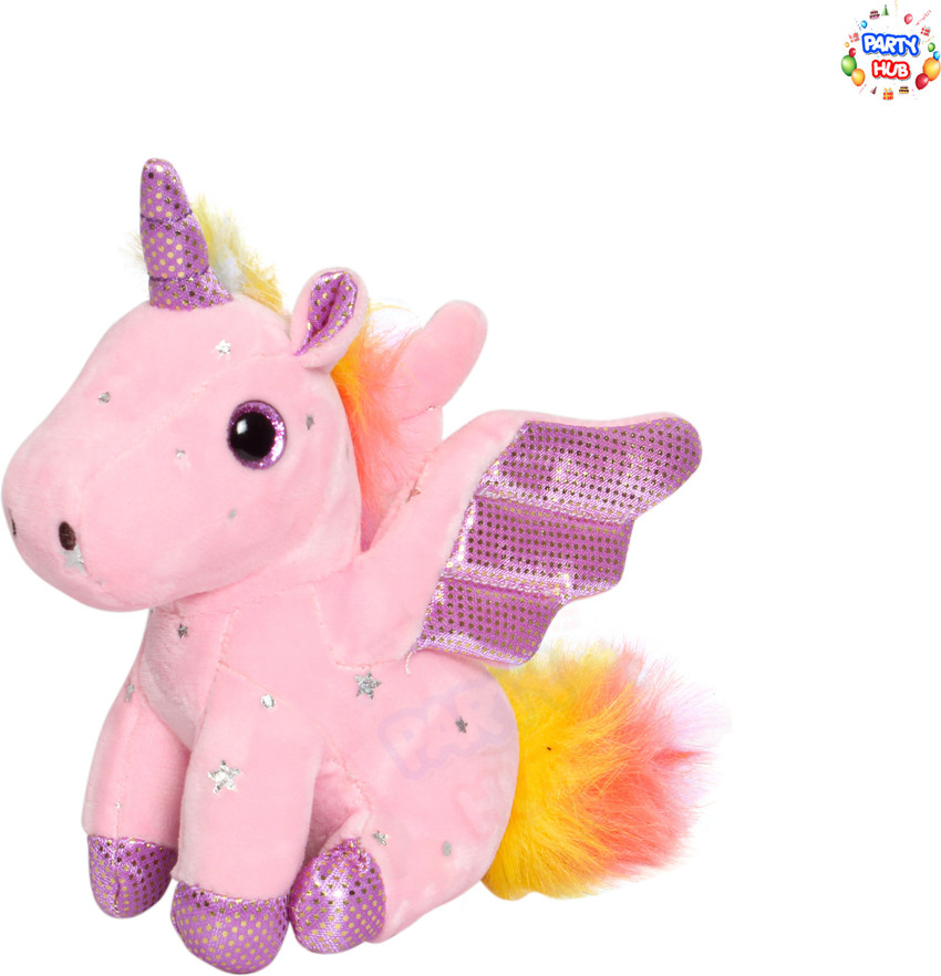 Party Hub Soft And Stuffed Cute Pink Purple Unicorn With Wings