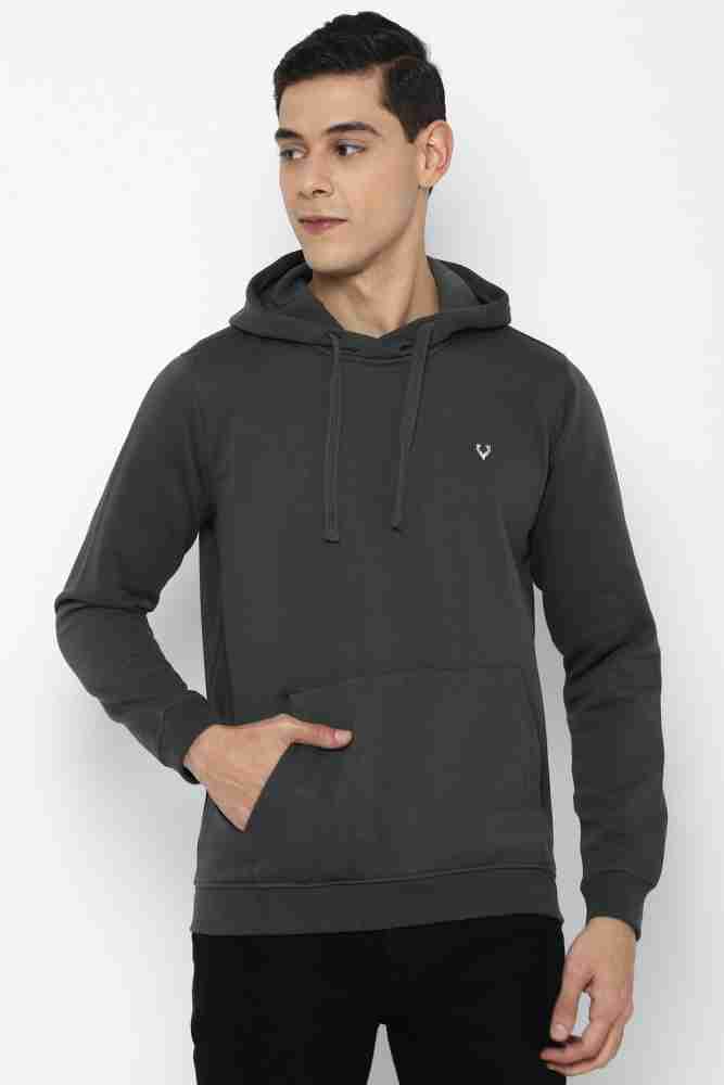 Allen solly black hooded sweatshirt sale