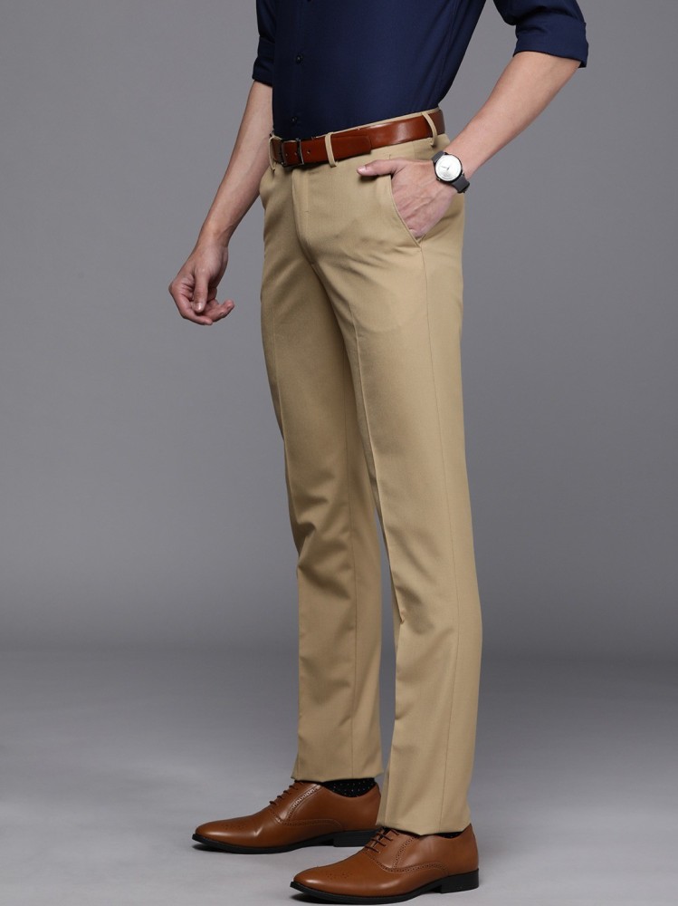 Khaki Formal Trouser for Men  Solid  Polywool Classic Fit  JadeBlue   JadeBlue Lifestyle