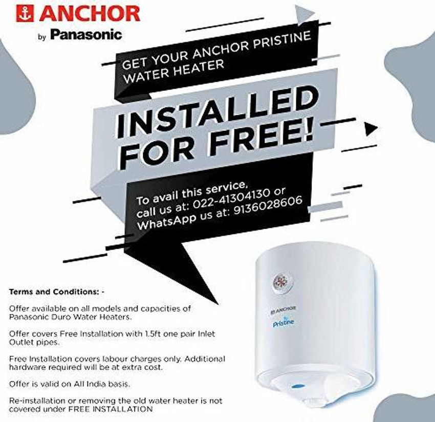 ANCHOR 15 L Storage Water Geyser (Pristine, White) Price in India - Buy ANCHOR  15 L Storage Water Geyser (Pristine, White) online at Flipkart.com