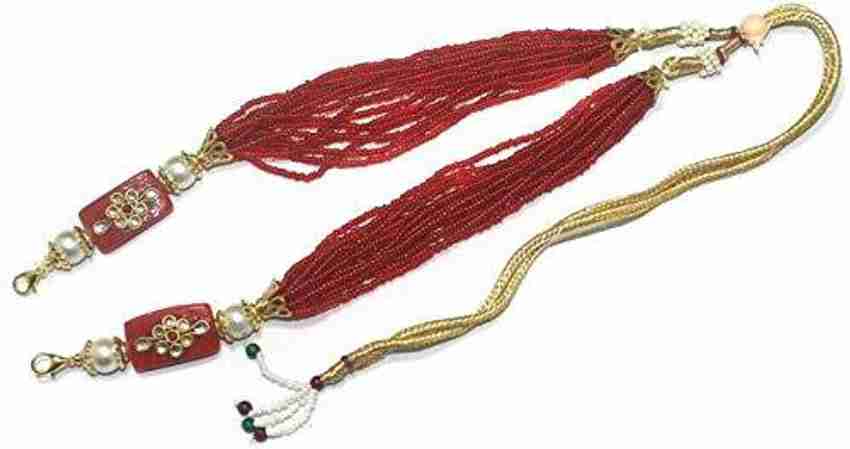 Beadsnfashion Beaded Necklace Dori Red for Jewellery Making Pack