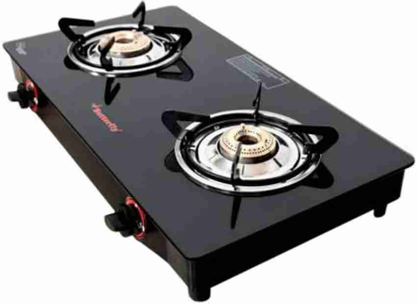 butterfly duo 2b glass top gas stove