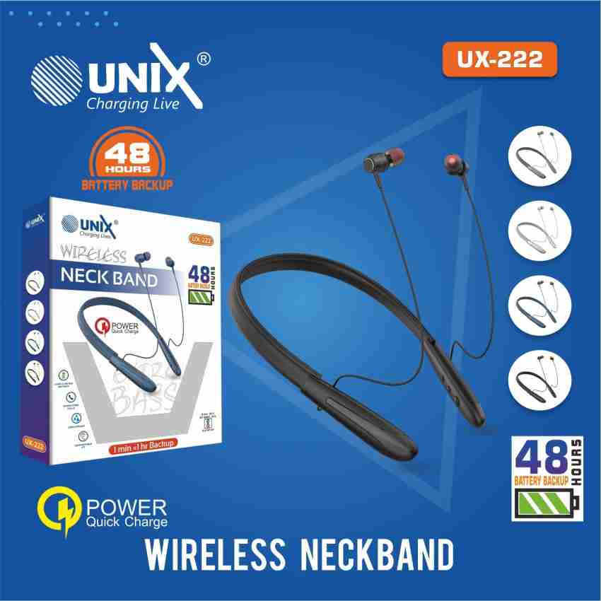 Unix Wireless NECK BAND 48 Hours Battery Backup Bluetooth Headset