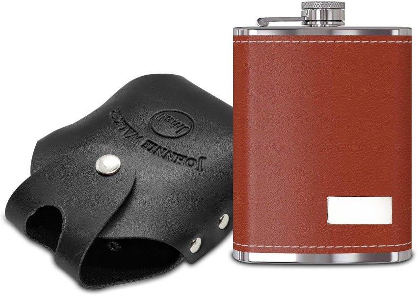 Round Hip Flask With Studded Lid, Stainless Steel Liquor Flask