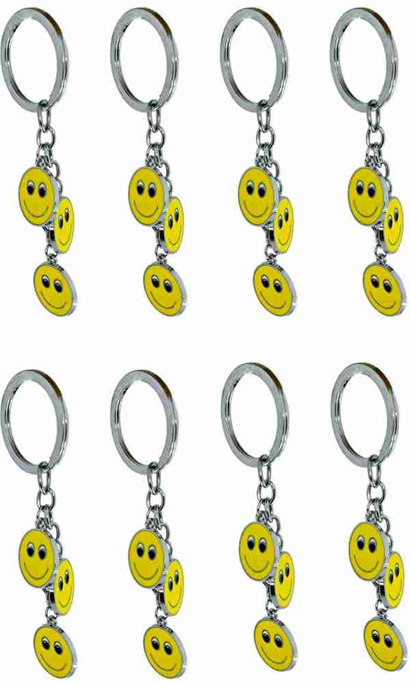 ShubhKraft Return Gift Set Smiley Emoji Metal Keychain Keyring