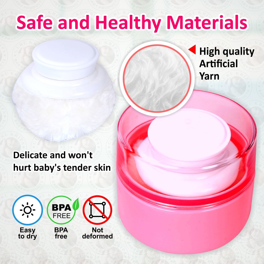 Storage Body Powder Container, Large 3.5 Fluffy Body After-Bath Powder  Case, Baby Care Face/Body Villus Powder Puff Box, Makeup Cosmetic Talcum