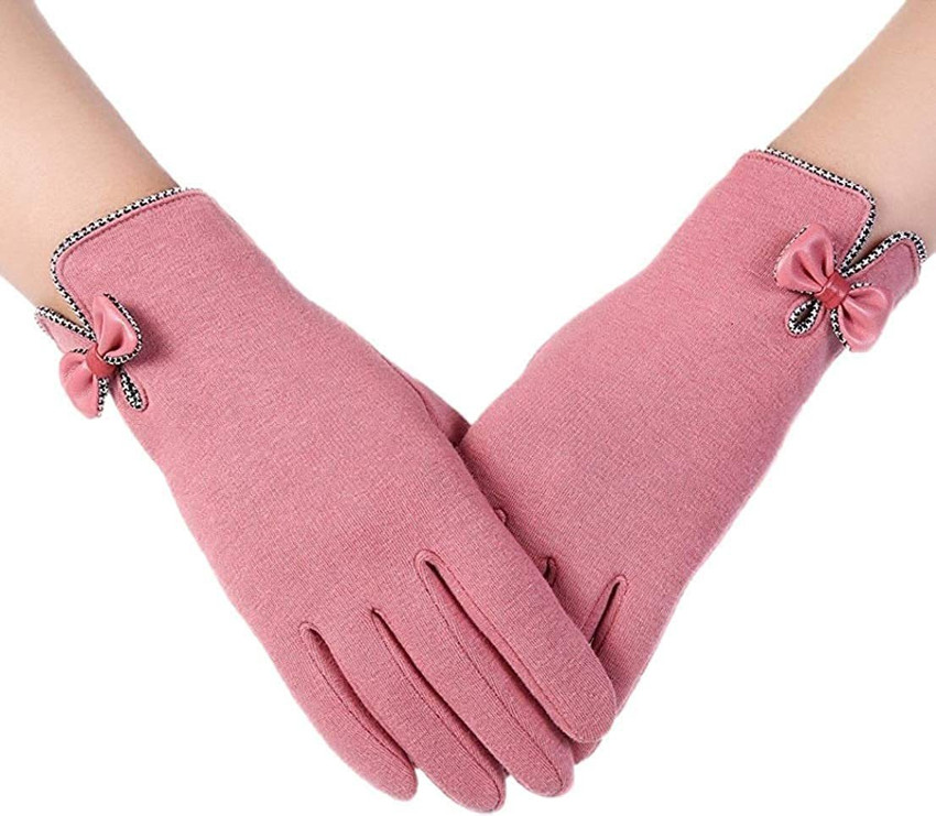 Krystle Women Girl s Winter Warm Woolen Touch Screen Bow Gloves Skating Gloves Buy Krystle Women Girl s Winter Warm Woolen Touch Screen Bow Gloves Skating Gloves Online at Best Prices