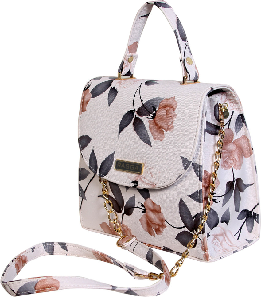 rasga Multicolor Sling Bag RB 1036 WHITE FLORAL SLING BAG