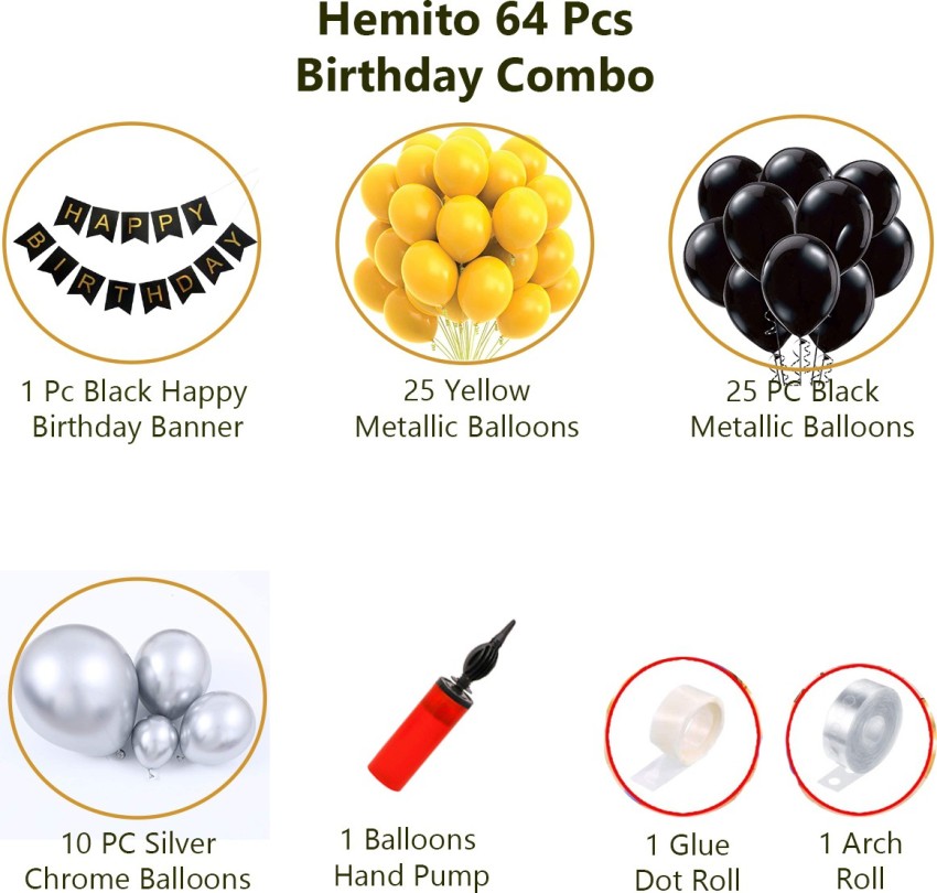 Hemito 51 Pc Happy Birthday decorations kit: 1 Premium Red