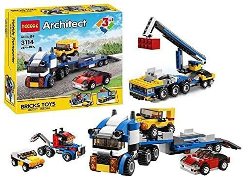 Icw DECOOL 3114 3 in 1 Architect Transport Vehicle Building Blocks Bricks DECOOL 3114 3 in 1 Architect Transport Vehicle Building Blocks Bricks Buy SPORTS CAR toys in India. shop for Icw products in I...