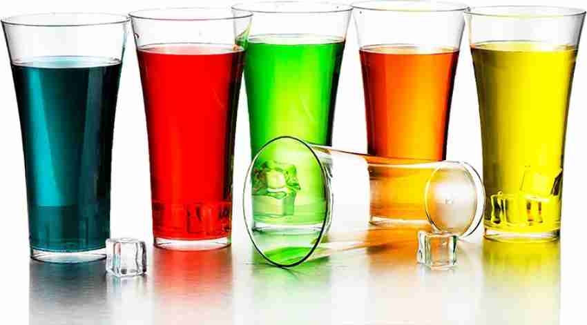 TWENOZ (Pack of 6) Plastic Unbreakable Drinking Glass Glass Set Water/Juice  Glass