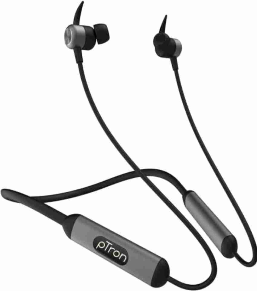 PTron Tangent plus V2 Neckband Black grey Bluetooth Headset Price