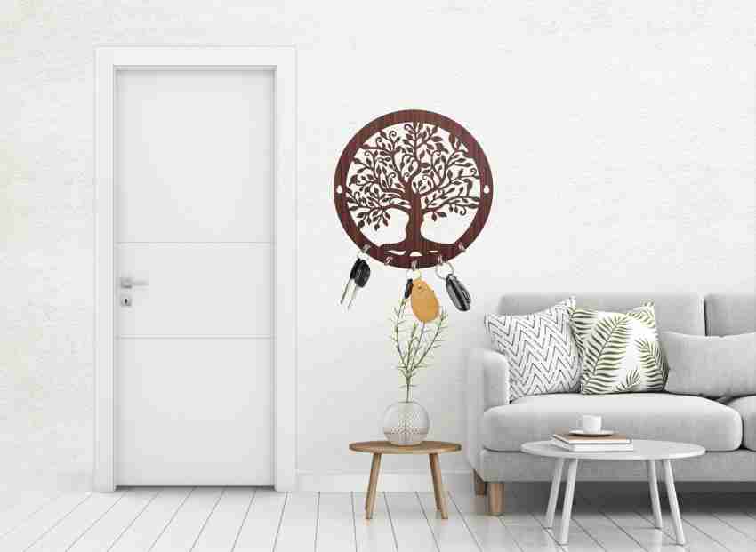 at Home 5 Round Wall Hook White