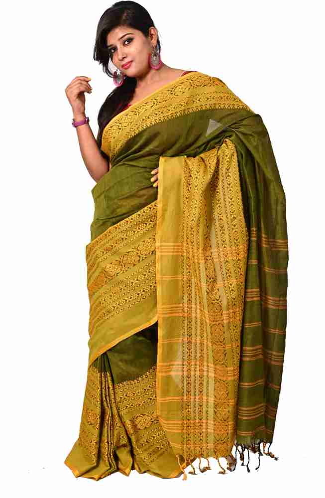 Buy SAYAN CREATION Color Block Bollywood Pure Cotton Multicolor Sarees  Online @ Best Price In India